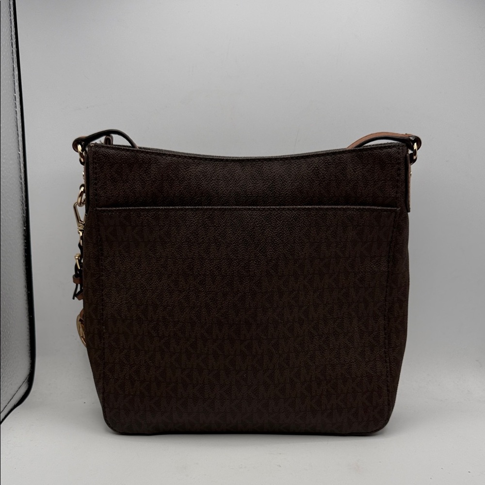 Michael Kors JET SET TRAVEL LARGE LOGO MESSENGER BAG Dark Brown Shoulder Bag S27 - Picture 2 of 6